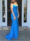 Sheath/Column Scoop Neck Jersey Sweep Train Prom Dresses With Split Front #Milly020115288