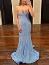 Trumpet/Mermaid Sweetheart Sequined Sweep Train Prom Dresses #Milly020115304