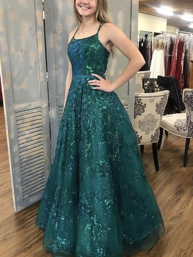 Ball Gown Scoop Neck Floor-length Sparkly Sequin Prom Dresses #Milly020115318