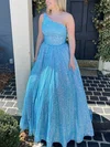 Ball Gown One Shoulder Sequined Sweep Train Prom Dresses With Pockets #Milly020115368