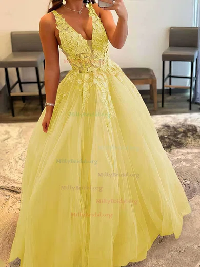 Burgundy V Neck Backless Applique Tulle Prom Dress Burgundy V Neck Backless Applique Tulle Prom Dress