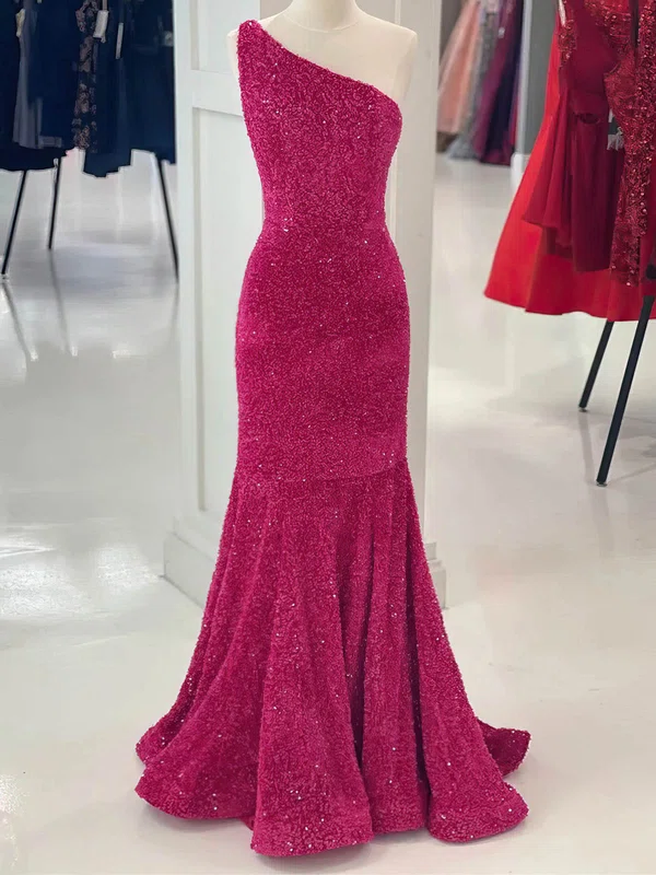 Mermaid One Shoulder Sparkly Sequin Prom Dresses #Milly020115453