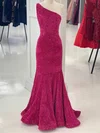 Mermaid One Shoulder Sparkly Sequin Prom Dresses #Milly020115453