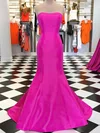 Trumpet/Mermaid Strapless Satin Sweep Train Prom Dresses #Milly020115454