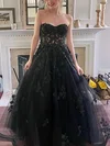 Princess Sweetheart Tulle Sweep Train Prom Dresses With Appliques Lace #Milly020115525