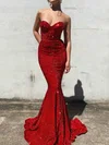 Trumpet/Mermaid Sweetheart Sequined Sweep Train Prom Dresses #Milly020115622