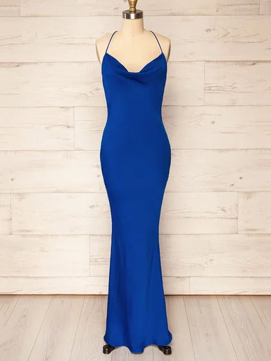 Sheath/Column Scoop Neck Silk-like Satin Floor-length Bridesmaid Dresses #Milly01014390