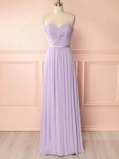 A-line Sweetheart Chiffon Floor-length Sashes / Ribbons Bridesmaid Dresses #Milly01014455