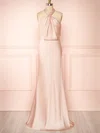 Sheath/Column V-neck Silk-like Satin Floor-length Bridesmaid Dresses #Milly01014456