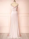 Sheath/Column Cowl Neck Silk-like Satin Sweep Train Bridesmaid Dresses #Milly01014468
