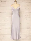 Sheath/Column V-neck Silk-like Satin Tea-length Bridesmaid Dresses #Milly01014485