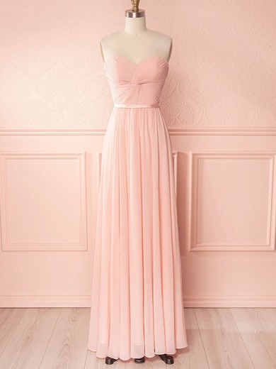 A-line Sweetheart Chiffon Floor-length Sashes / Ribbons Bridesmaid Dresses #Milly01014507