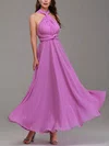 A-line V-neck Chiffon Ankle-length Bridesmaid Dresses #Milly01014326
