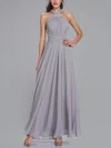 A-line V-neck Chiffon Floor-length Bridesmaid Dresses With Sashes / Ribbons #Milly01014354