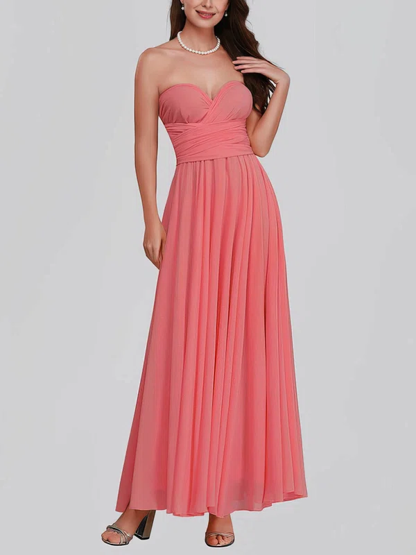 A-line Sweetheart Chiffon Ankle-length Bridesmaid Dresses With Sashes / Ribbons #Milly01014357
