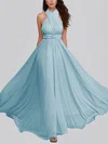 A-line V-neck Chiffon Floor-length Bridesmaid Dresses #Milly01014360