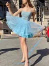 A-line Scoop Neck Glitter Short/Mini Short Prom Dresses #Milly020020108982