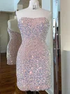 Sheath/Column Strapless Sequined Short/Mini Short Prom Dresses #Milly020020109908