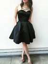 A-line Sweetheart Satin Short/Mini Pockets Short Prom Dresses #Milly020020109161