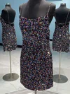 Sheath/Column V-neck Sequined Short/Mini Short Prom Dresses #Milly020020110946
