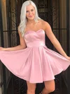 A-line Strapless Silk-like Satin Short/Mini Short Prom Dresses #Milly020020110189