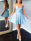 A-line V-neck Silk-like Satin Short/Mini Short Prom Dresses #Milly020020111268