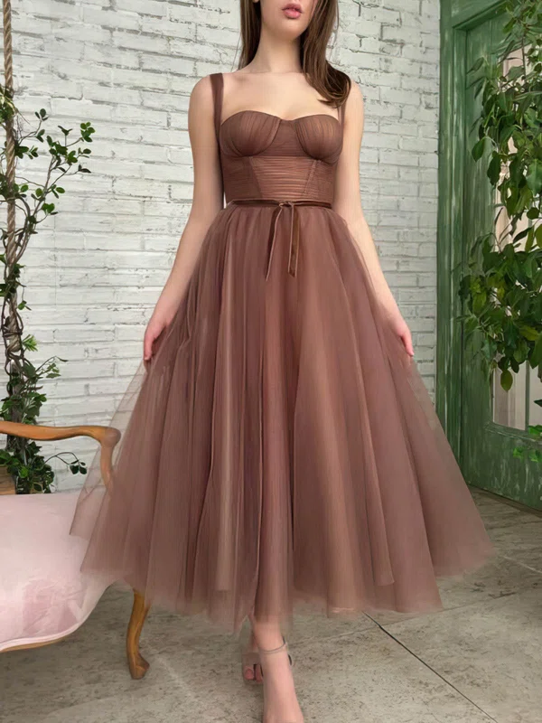 Ball Gown Sweetheart Tulle Ankle-length Sashes / Ribbons Short Prom Dresses #Milly020020110510
