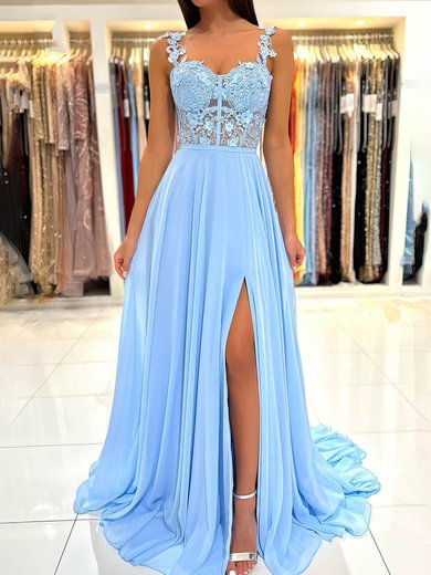 A-line Sweetheart Chiffon Prom Dresses With Appliques #Milly020115660