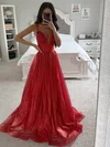 Ball Gown/Princess Sweep Train V-neck Glitter Prom Dresses #Milly020115838