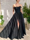 Ball Gown/Princess Off-the-shoulder Satin Sweep Train Prom Dresses With Pockets #Milly020115848