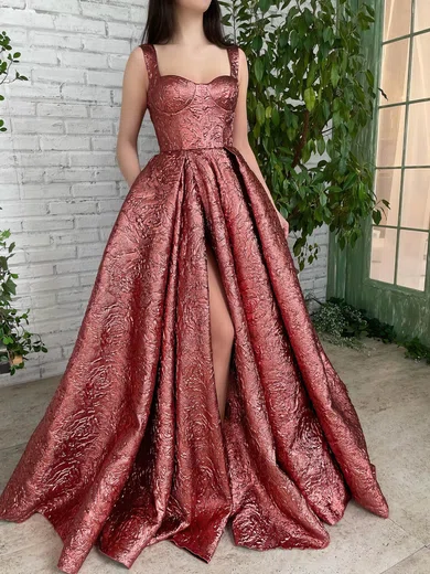 Ball Gown Sweetheart Satin Modest Prom Dresses With Split #Milly020115854