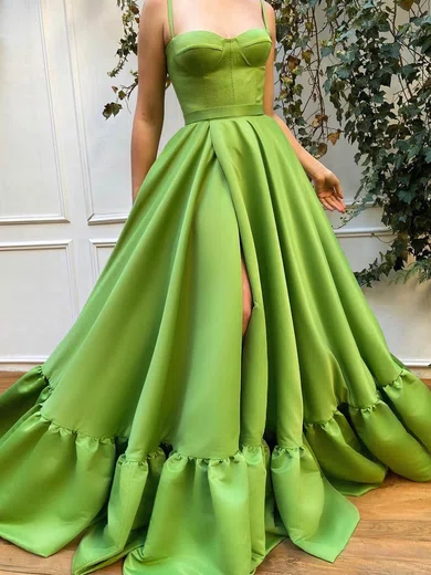 Ball Gown Sweetheart Satin Prom Dresses With Ruched #Milly020115863