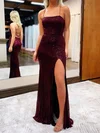 Sheath/Column Square Neck Sparkly Sequin Prom Dresses #Milly020115873