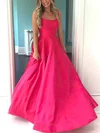 Ball Gown Scoop Neck Satin Sweep Train Prom Dresses #Milly020115963