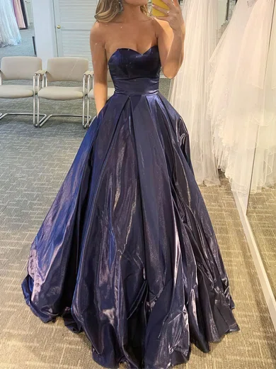 Ball Gown Strapless Metallic Prom Dresses With Ruched #Milly020115994
