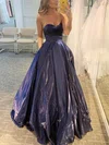 Ball Gown Sweetheart Satin Floor-length Prom Dresses With Pockets #Milly020115994