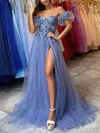 Ball Gown Sweetheart Tulle Sweep Train Appliques Lace Prom Dresses #Milly020116006