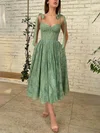 Ball Gown/Princess Sweetheart Lace Tea-length Prom Dresses With Pockets #Milly020116009
