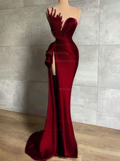 Luxury Mint Long Sleeve Sheath Column Beading Prom Dress