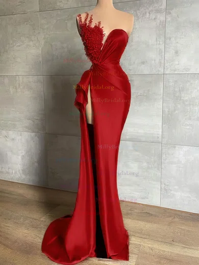 Luxury Mint Long Sleeve Sheath Column Beading Prom Dress