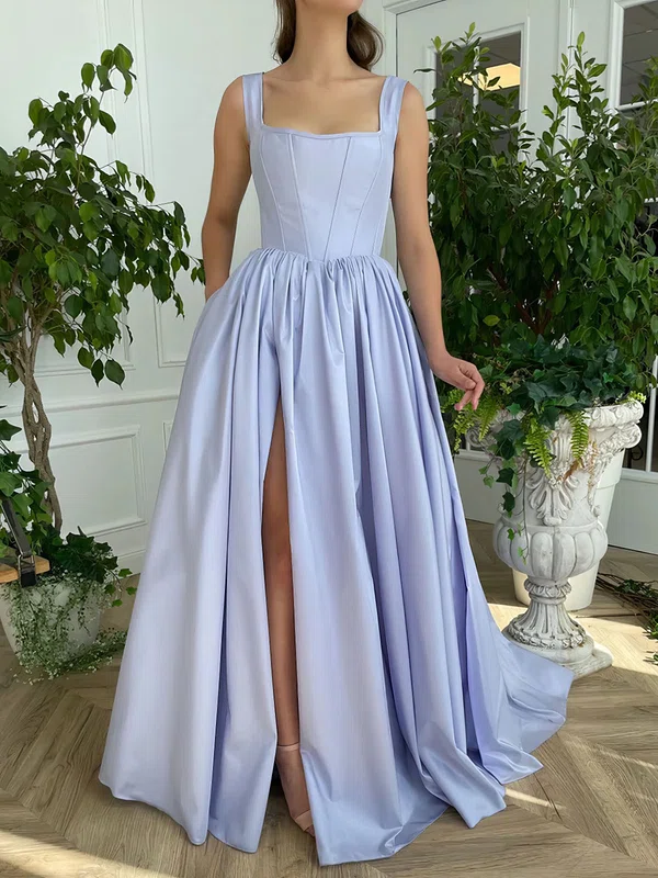Ball Gown Square Neck Satin Corset Prom Dresses With Ruched #Milly020116017
