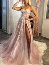 Ball Gown Sweetheart Glitter Sweep Train Appliques Lace Prom Dresses #Milly020116020