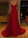 Ball Gown Sweetheart Satin Sweep Train Ruffles Prom Dresses #Milly020116103
