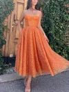 A-line Sweetheart Sequined Tea-length Prom Dresses With Pockets #Milly020116115