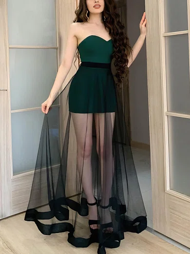 Sheath/Column Sweetheart Tulle Stretch Crepe Floor-length Sashes / Ribbons Prom Dresses #Milly020116146