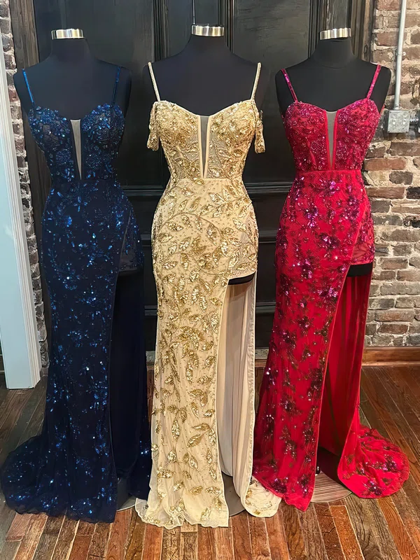 Sheath/Column V-neck Sparkly Sequin Prom Dresses #Milly020116257
