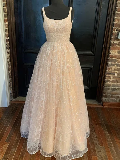 Ball Gown Scoop Neck Floor-length Lace Prom Dresses #Milly020116374