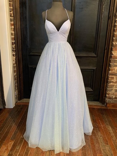 Ball Gown V-neck Glitter Floor-length Prom Dresses #Milly020116395