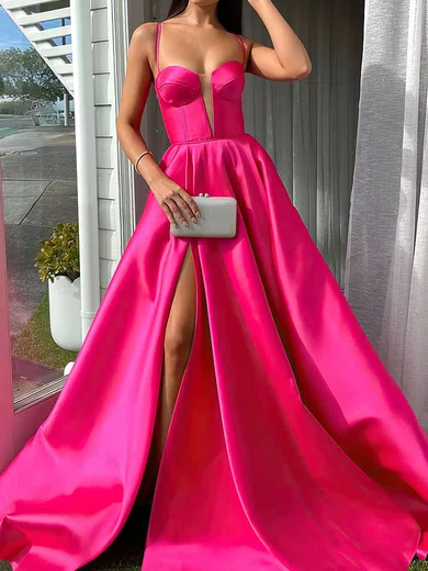 Ball Gown Sweetheart Satin Prom Dresses With Ruched #Milly020116479