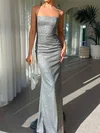 Sheath/Column Square Neck Glitter Prom Dresses #Milly020116531